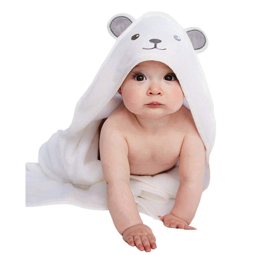 Bamboo Hooded Baby Towel with Bear Ears for Boy and Girl - (30 x 30